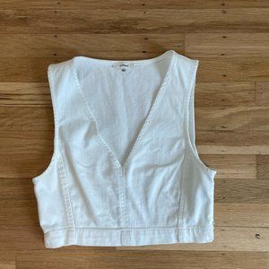 Wilfred Cropped V-neck White top Sz 6 / Small